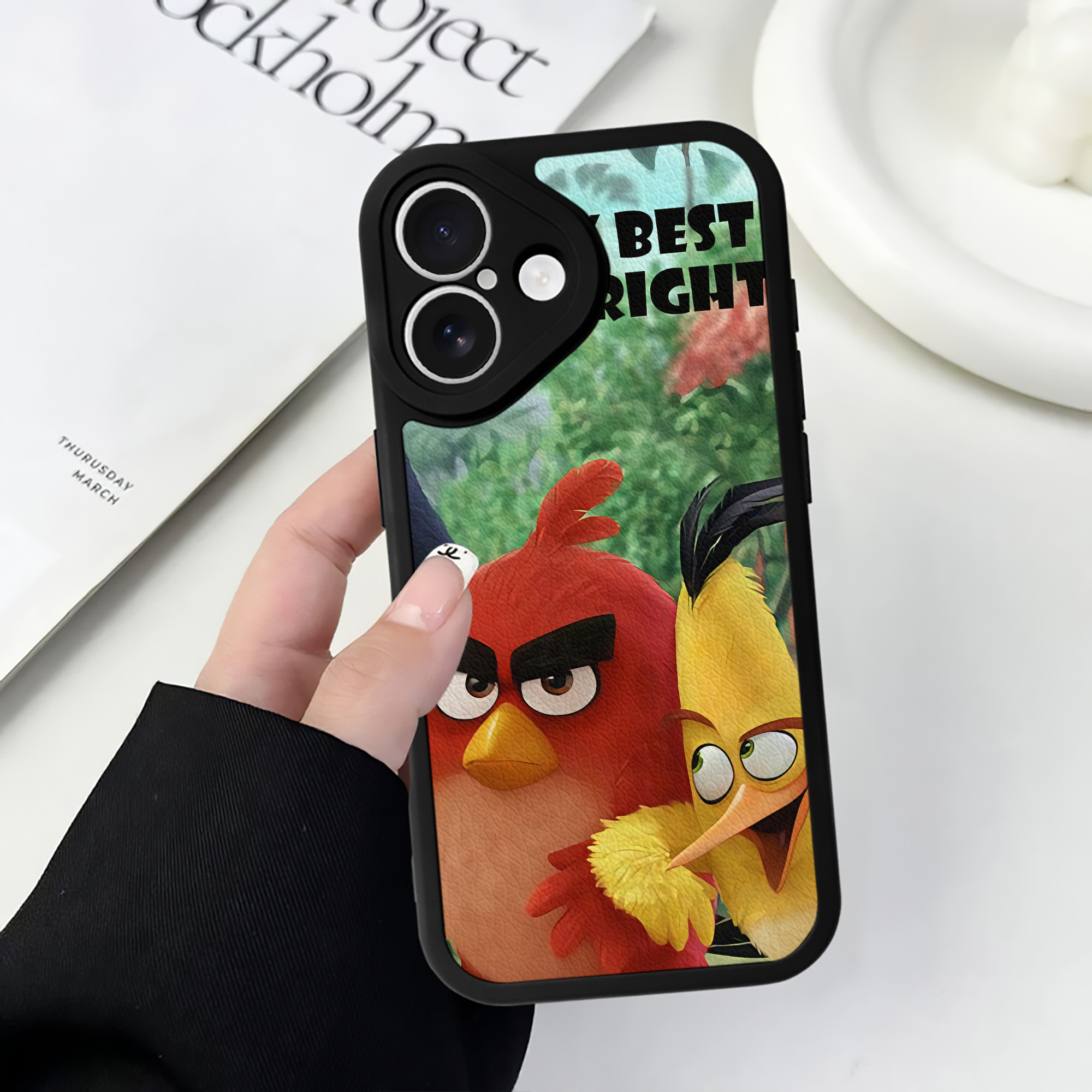 （画像用） Angry Birds アングリーバード 【iPhone 16シリーズ対応】シリコンスマホケース（レザー調） 材質：シリコン